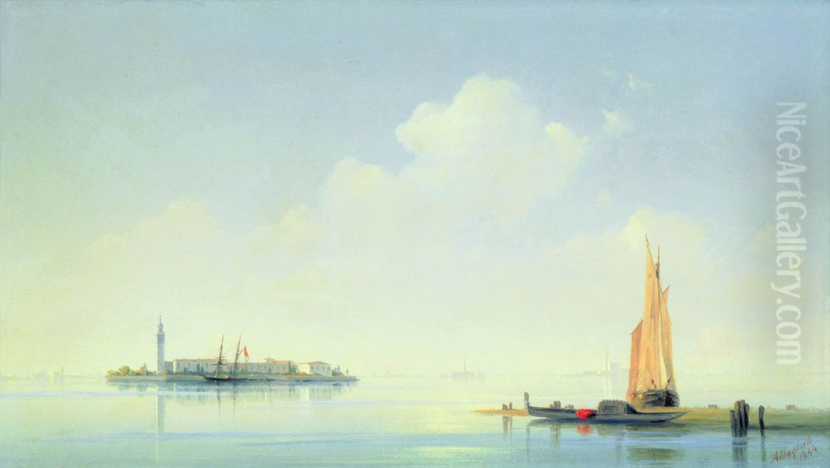 <<Venecianskaa laguna. Vid na ostrov San-Dzordzio.>> Oil Painting by Ivan Aivazovsky