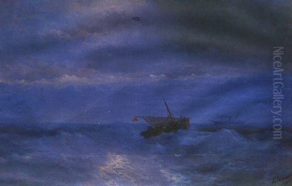Caucasus from the sea Oil Painting by Ivan Aivazovsky