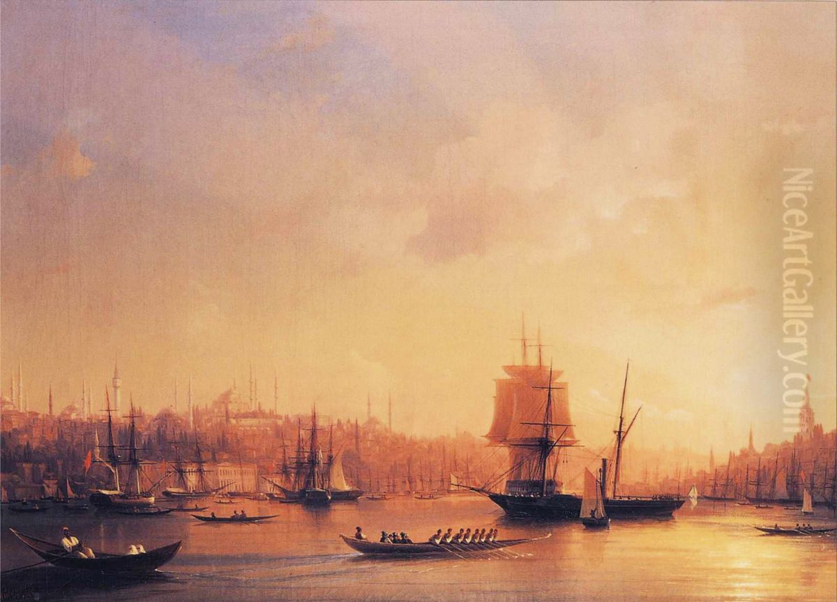 Dusk on the Golden Horn Oil Painting by Ivan Aivazovsky