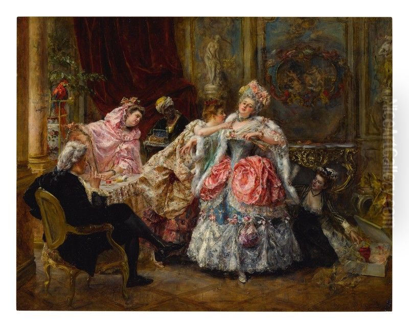 DRESSING FOR THE BALL Oil Painting by unknown