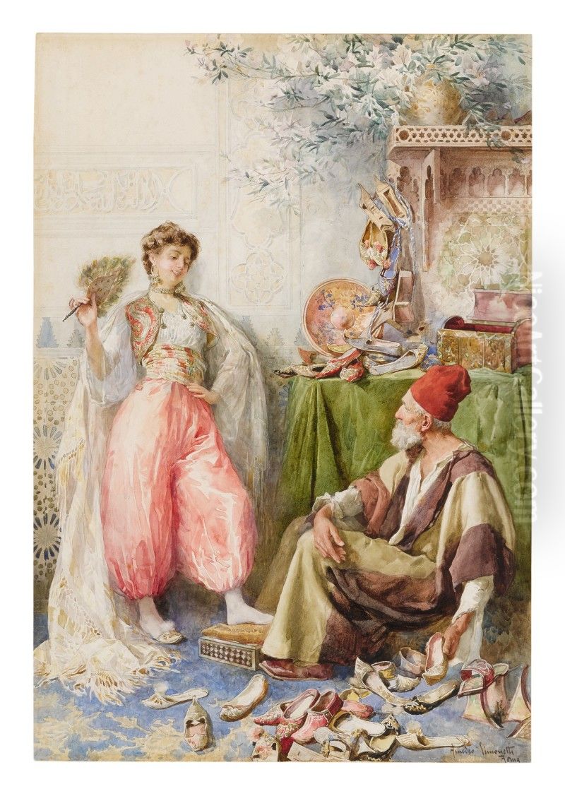 THE HAREM'S COBBLER Oil Painting by unknown