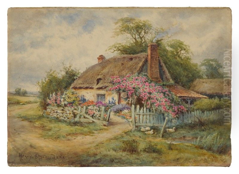 THE OLD HOMESTEAD Oil Painting by Henry John Sylvester Stannard