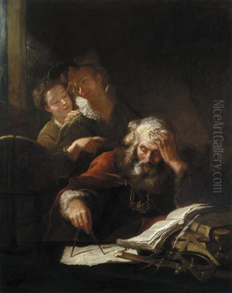 Geometrician. Oil Painting by Antoine Pesne