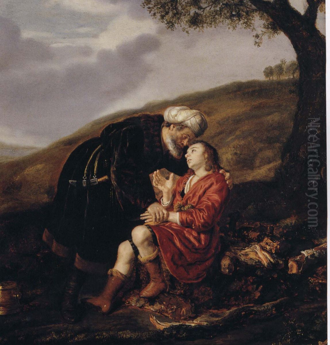 Abraham and Isaac Before the Sacrifice Oil Painting by Jan Victors