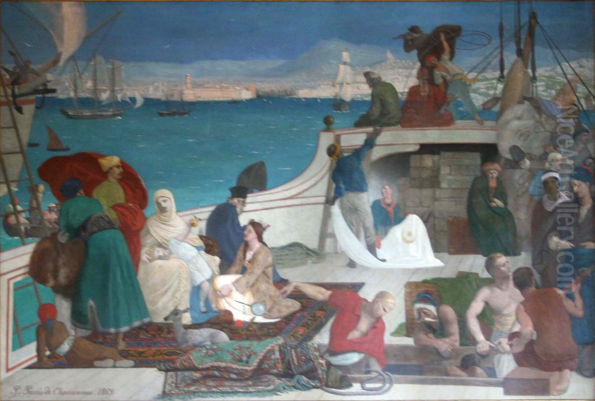 Marseille porte de l'Orient. Oil Painting by Pierre Puvis de Chavannes