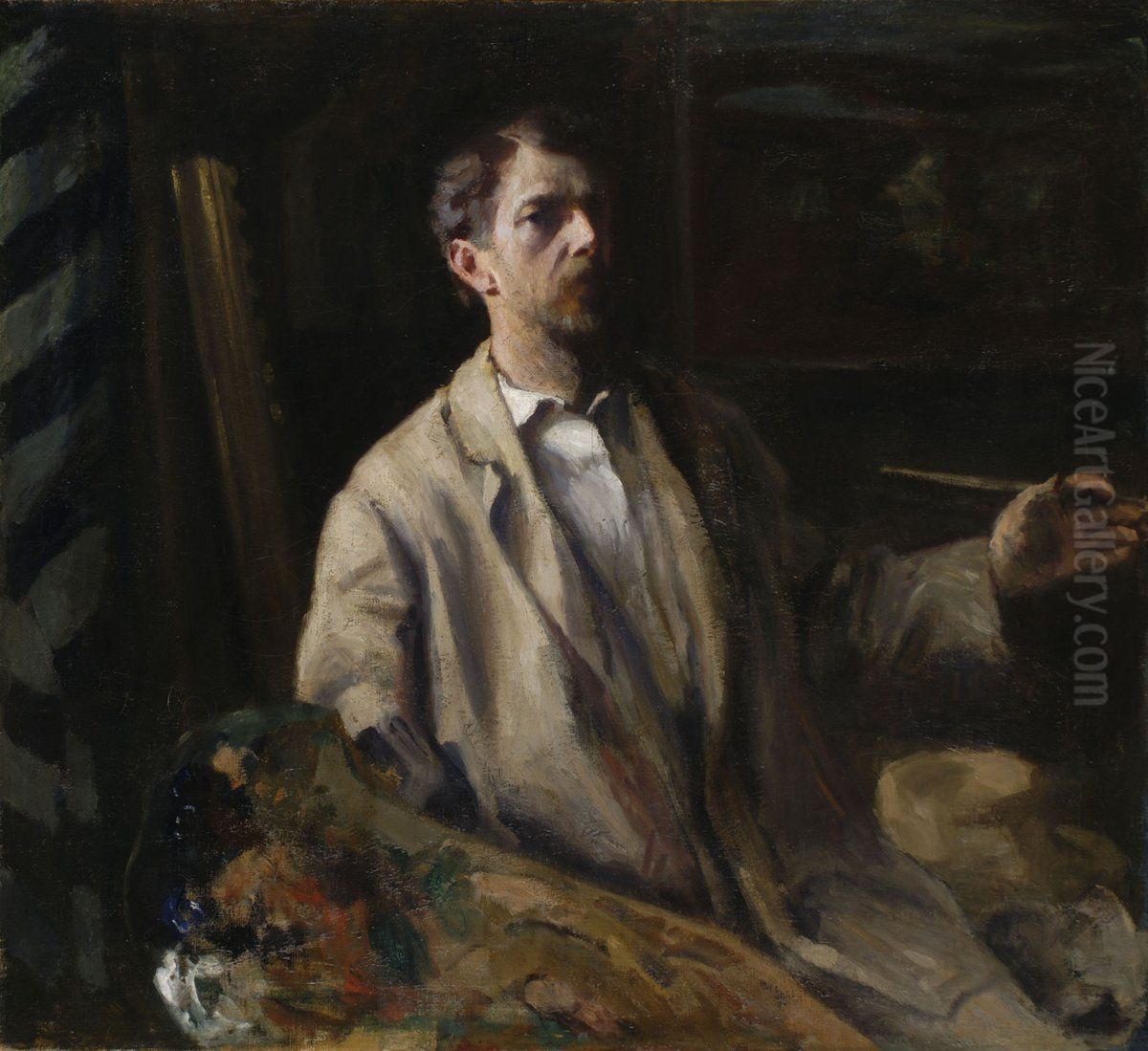 Self-portrait Oil Painting by Karoly Ferenczy