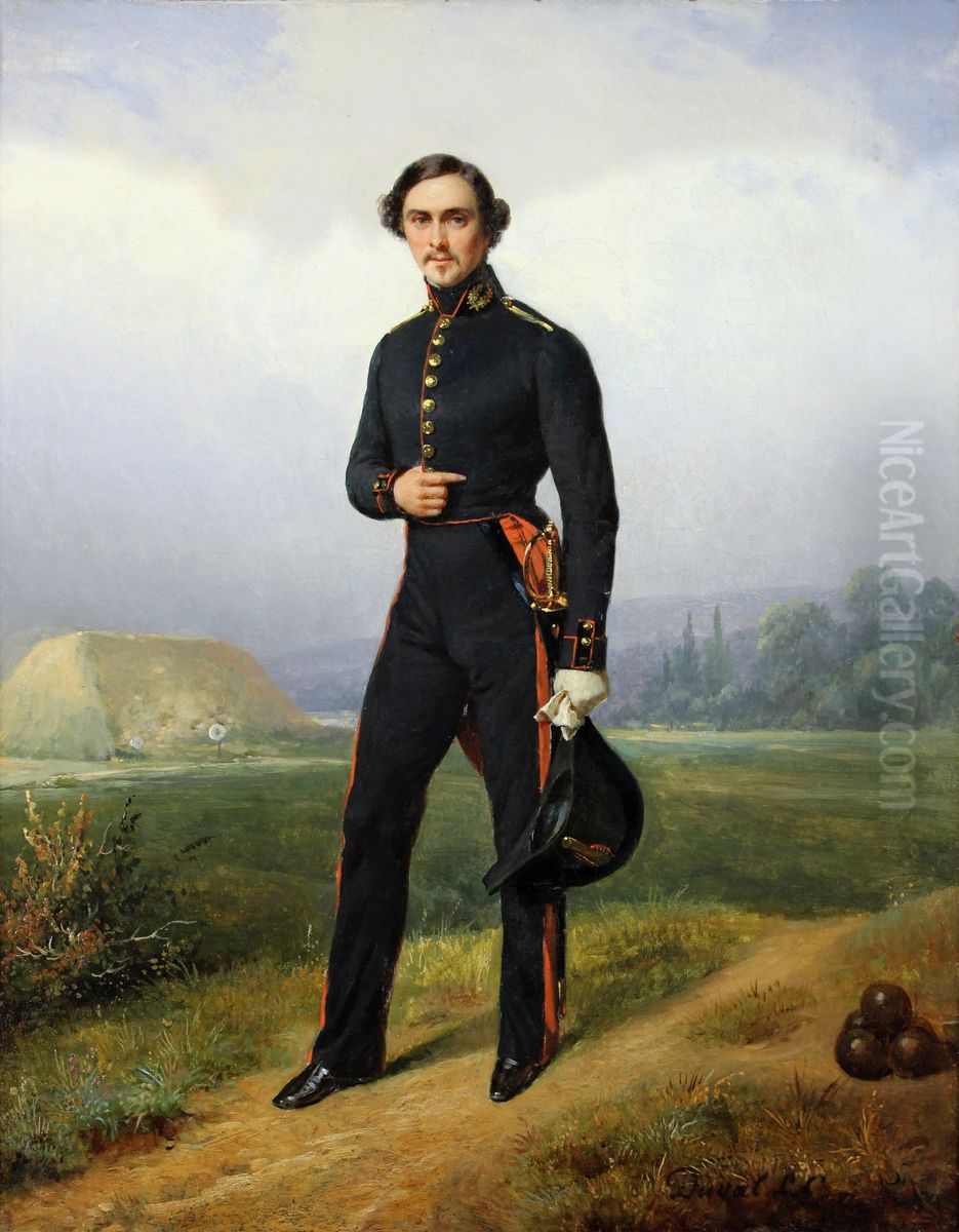 Portrait du baron Alexandre Legros en costume de polytechnicien Oil Painting by Pierre Duval Le Camus