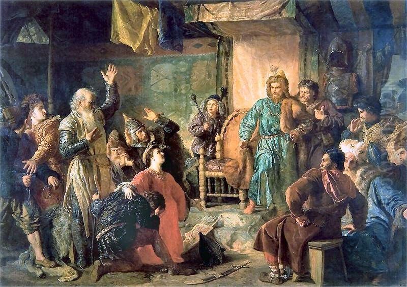 Kestutis and Vytautas imprisoned by Jogaila Oil Painting by Wojciech Gerson