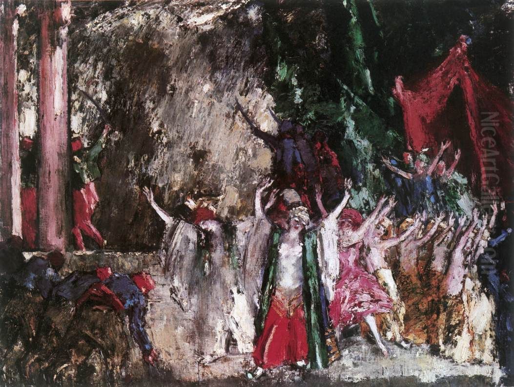 Theatrical Scene Oil Painting by Janos Vaszary