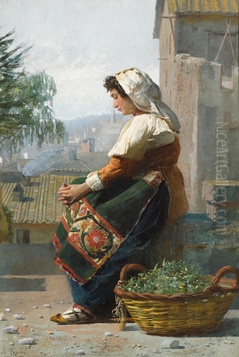 AN ITALIAN BEAUTY Oil Painting by unknown