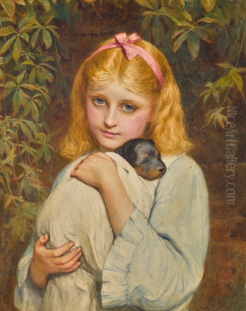 THE NEW PUPPY Oil Painting by unknown