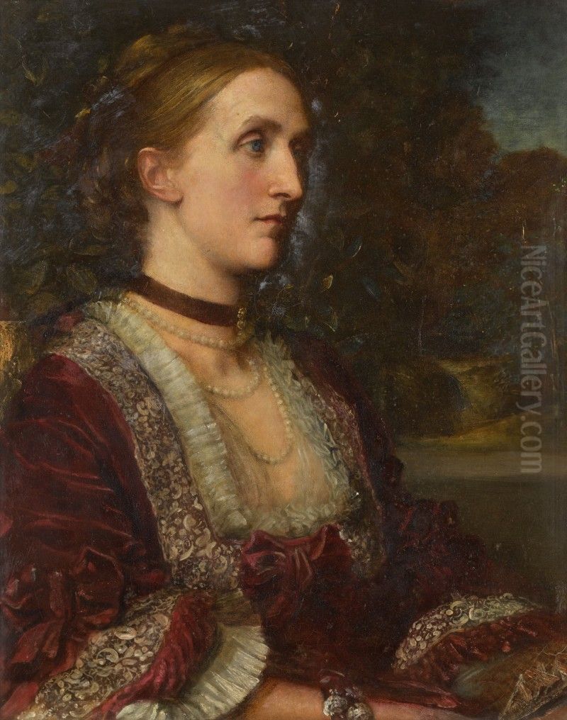 PORTRAIT OF MRS AGNES JANE MOORE Oil Painting by unknown