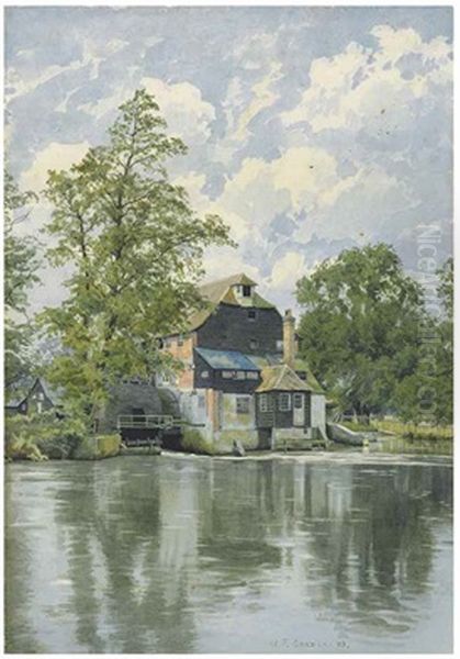 Houghton Mill, Huntingdon, Cambridgeshire , 1903 Oil Painting by William Fraser Garden