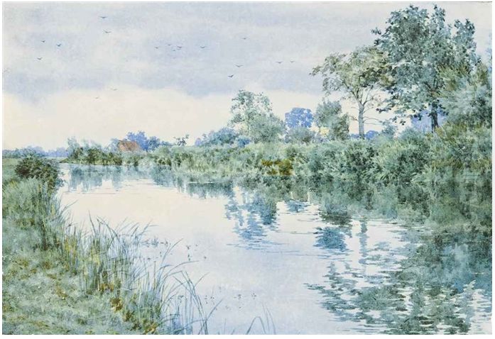A peaceful stretch of the Cam Oil Painting by William Fraser Garden