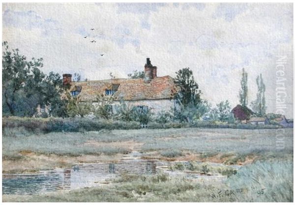 Old farmhouse, near Bedford , 1895 Oil Painting by William Fraser Garden
