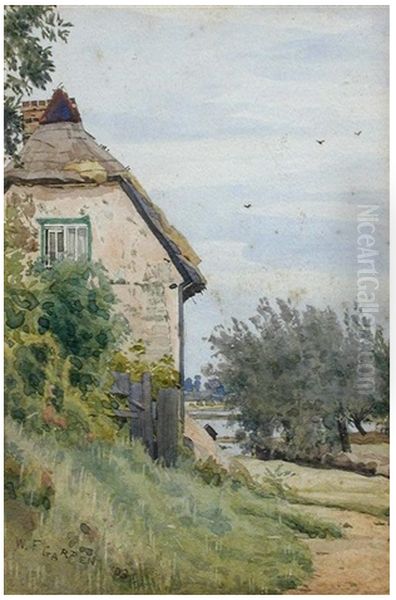 Hill cottage, the hill, Holywell , 1903 Oil Painting by William Fraser Garden