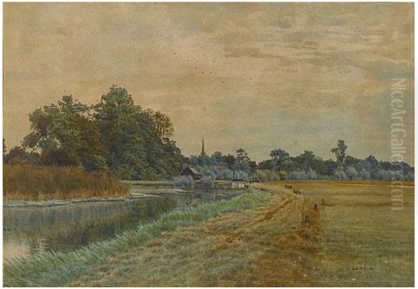 Country landscape , 1895 Oil Painting by William Fraser Garden