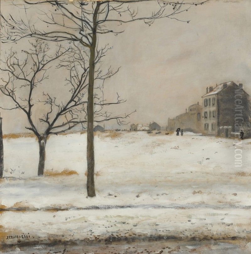 MONTMARTRE SOUS LA NEIGE Oil Painting by unknown