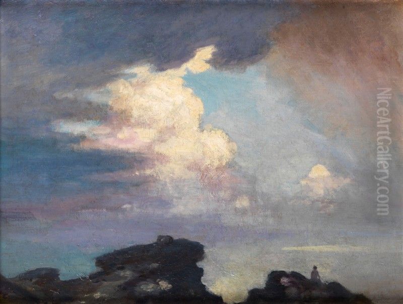 CLOUDS OVER THE HILL Oil Painting by unknown