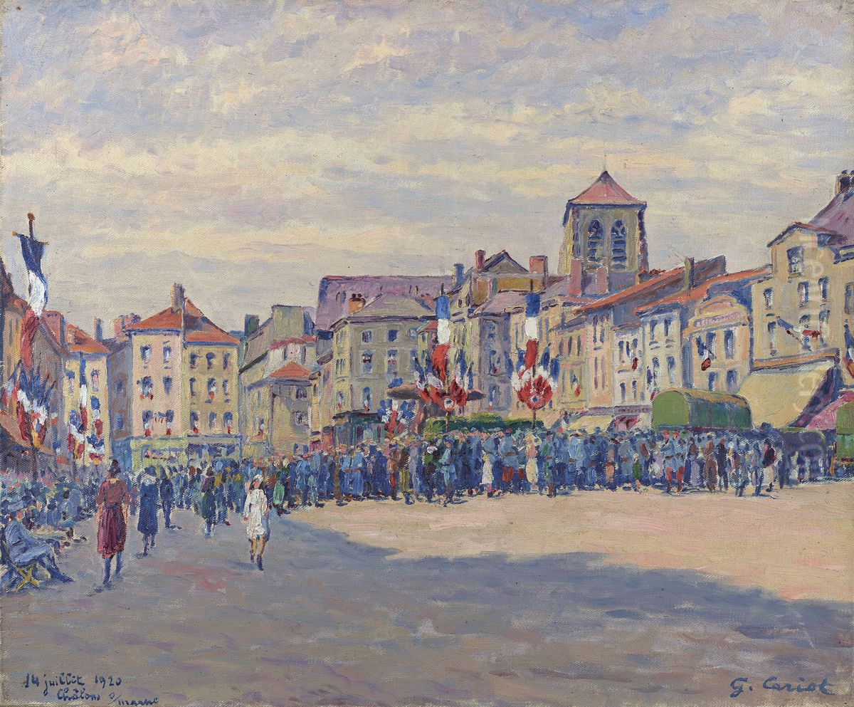 Fete du 14 juillet 1920 a Chalons-sur-Marne Oil Painting by unknown