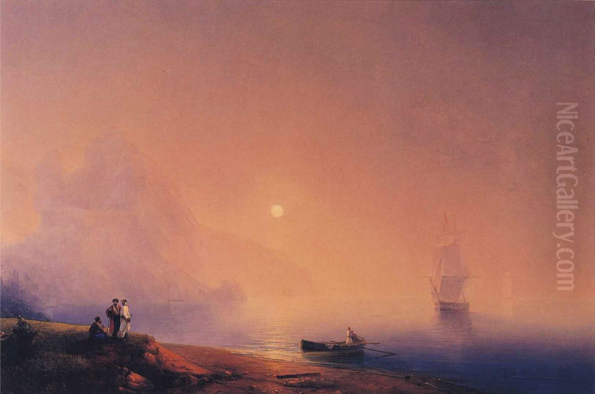 Crimean Tartars on the Sea Shore Oil Painting by Ivan Aivazovsky
