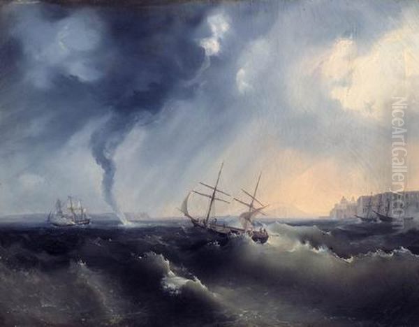 Naufragio Oil Painting by Salvatore Fergola