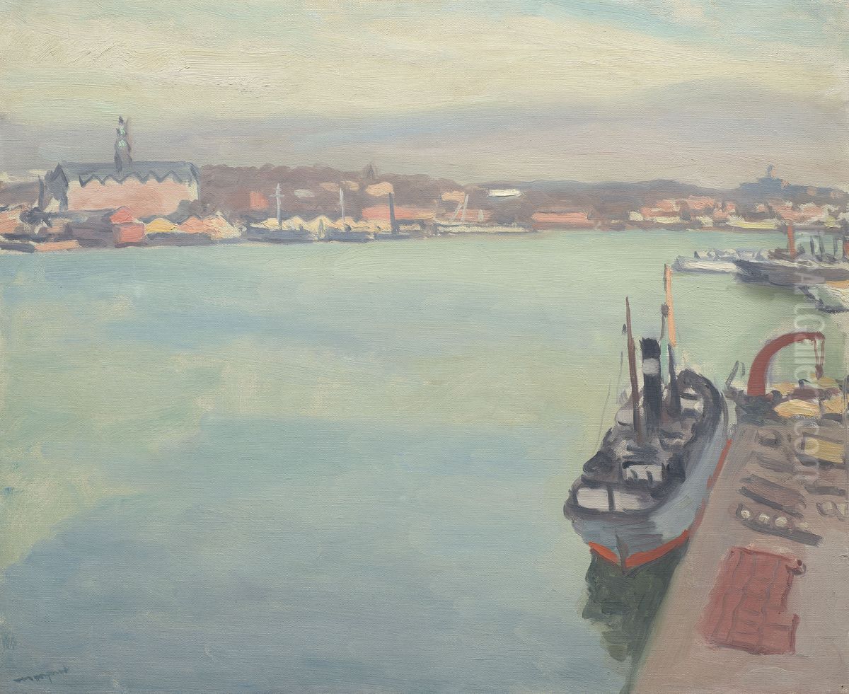 Le port de Stockholm, matin de printemps Oil Painting by unknown