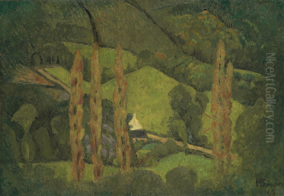 Paysage vert, Vallee de Chateauneuf Oil Painting by unknown