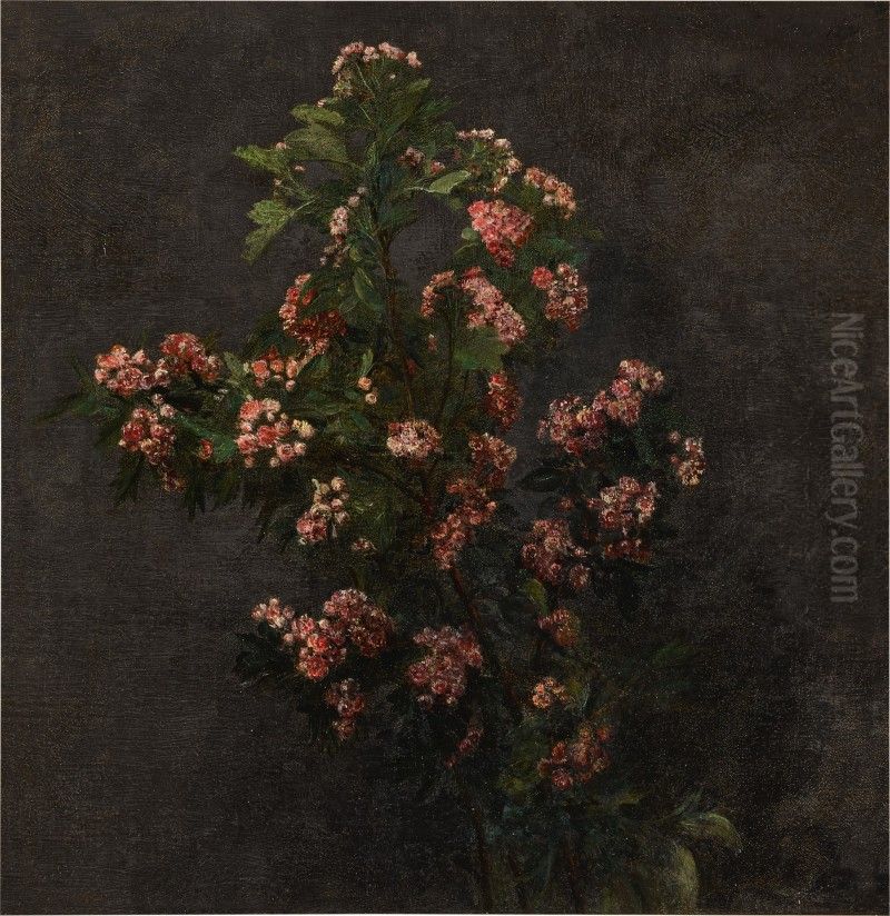 Aubepines roses Oil Painting by Henri Fantin-Latour