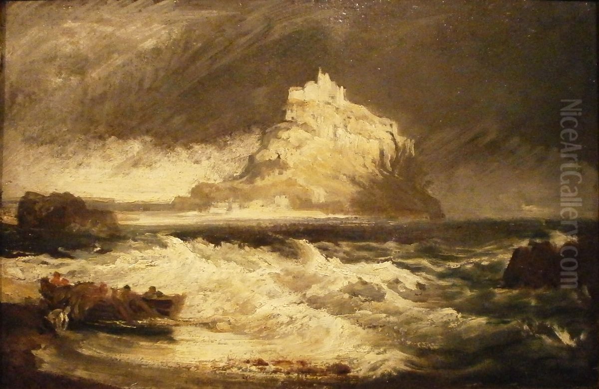 Mont Saint-Michel Oil Painting by Eugene Isabey