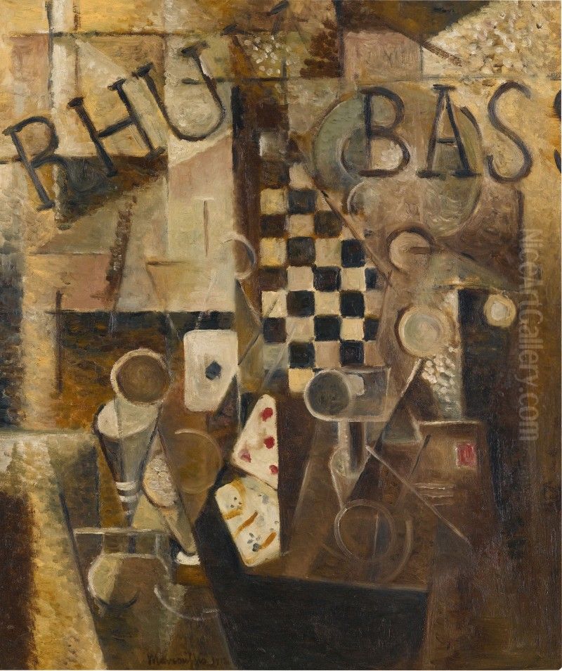 Nature morte au damier/rhum/bass Oil Painting by unknown