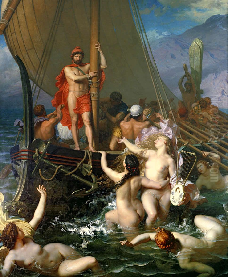 Ulysses And The Sirens Oil Painting by Leon Belly