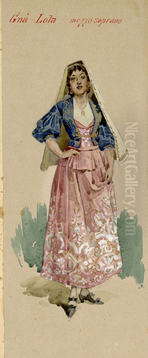 Gna Lola (mezzosoprano) Oil Painting by Adolfo Hohenstein