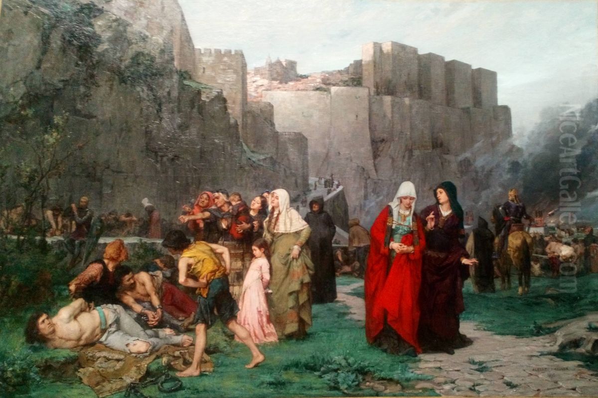 L'Insulte aux prisonniers Episode de la croisade contre les Albigeois en 1211 Oil Painting by Albert Maignan