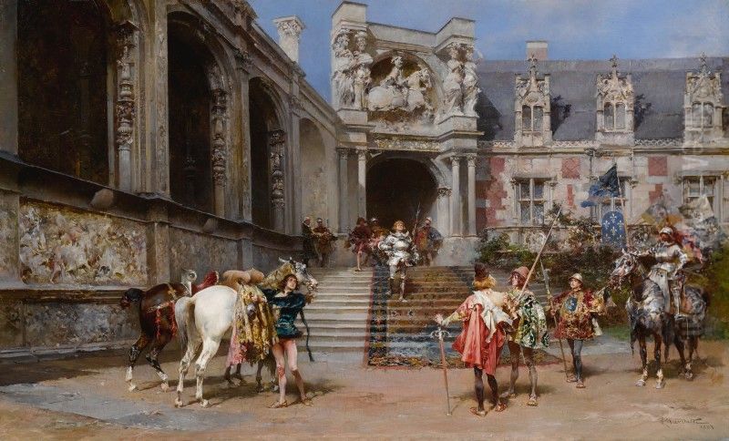 THE KNIGHT OF THE LILY Oil Painting by unknown