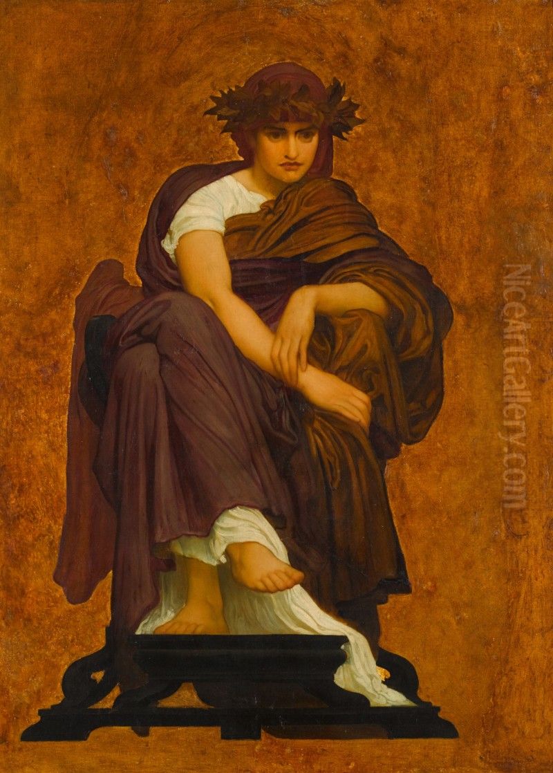 Mnemosyne, Mother of the Muses Oil Painting by Lord Frederick Leighton
