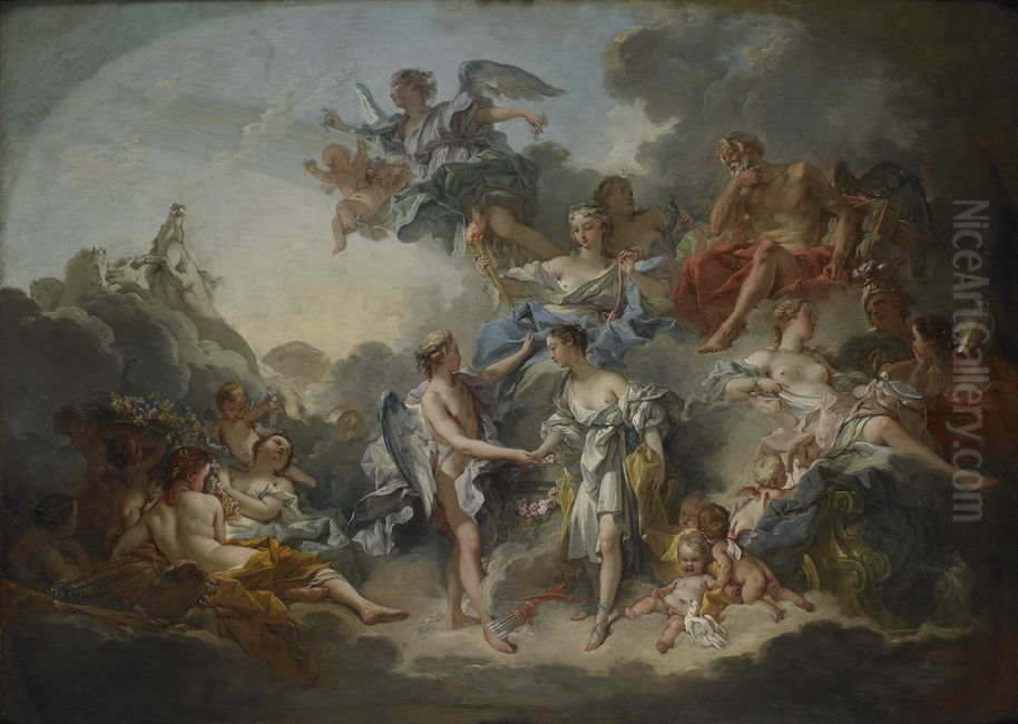 Le Mariage de Psyche et de l'Amour Oil Painting by Francois Boucher
