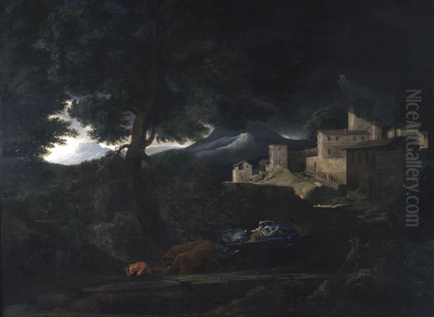 L'Orage Oil Painting by Nicolas Poussin