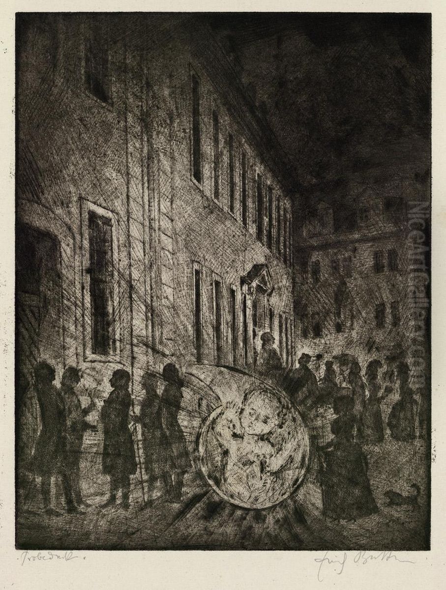 Walpurgisnacht In Weimar Oil Painting by Erich Buttner