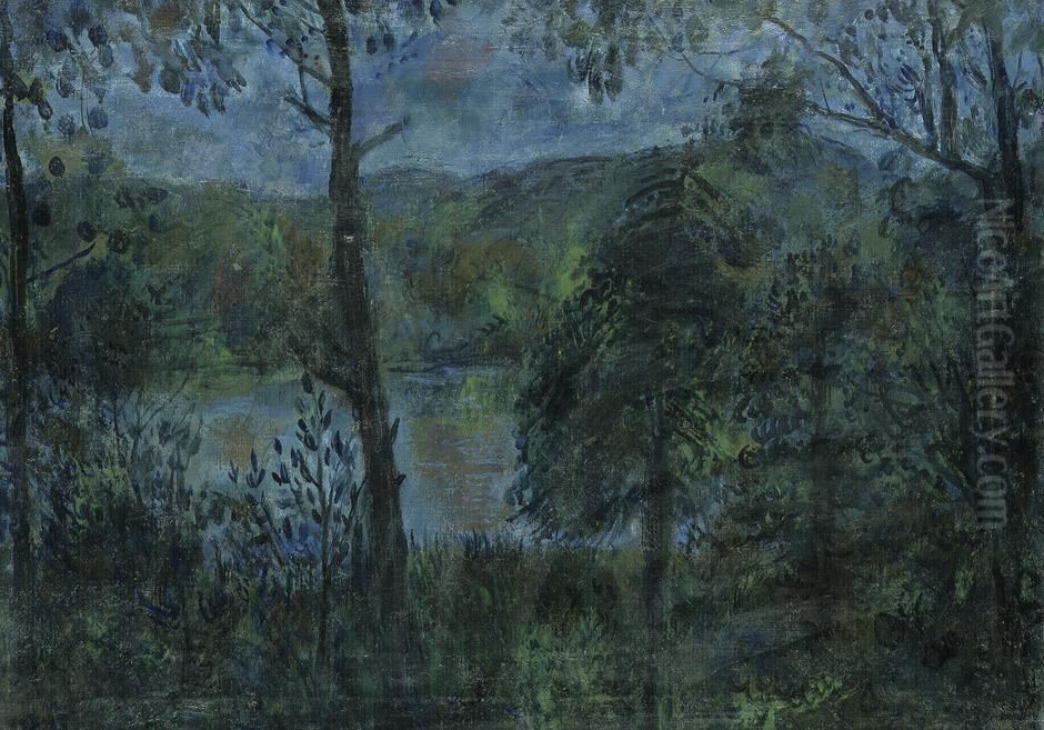 Blauer See Oil Painting by Erich Buttner