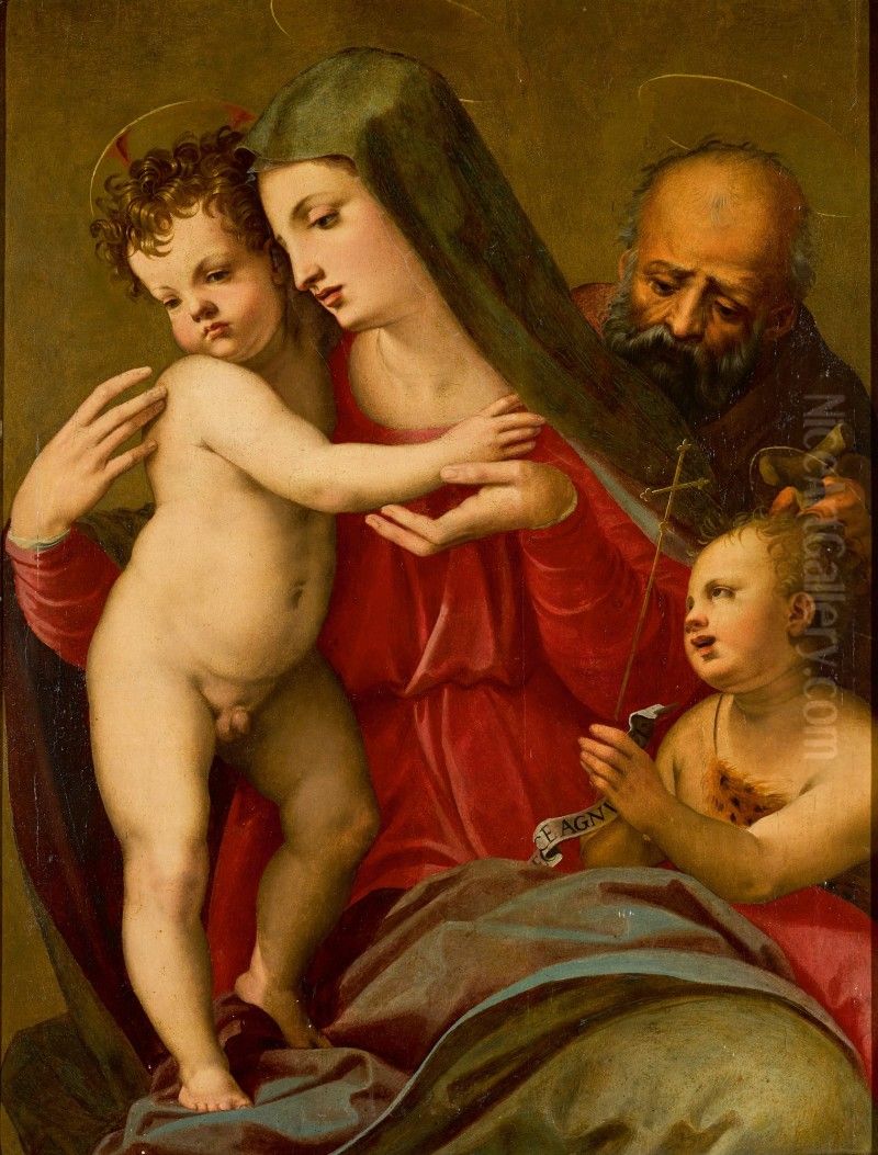 The Holy Family with the young Saint John the Baptist Oil Painting by Michele Tosini