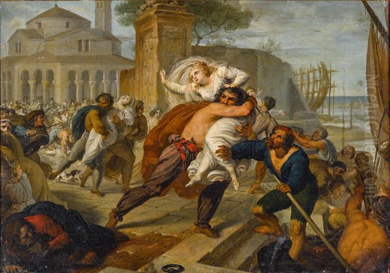 The abduction of the Venetian wives Oil Painting by unknown