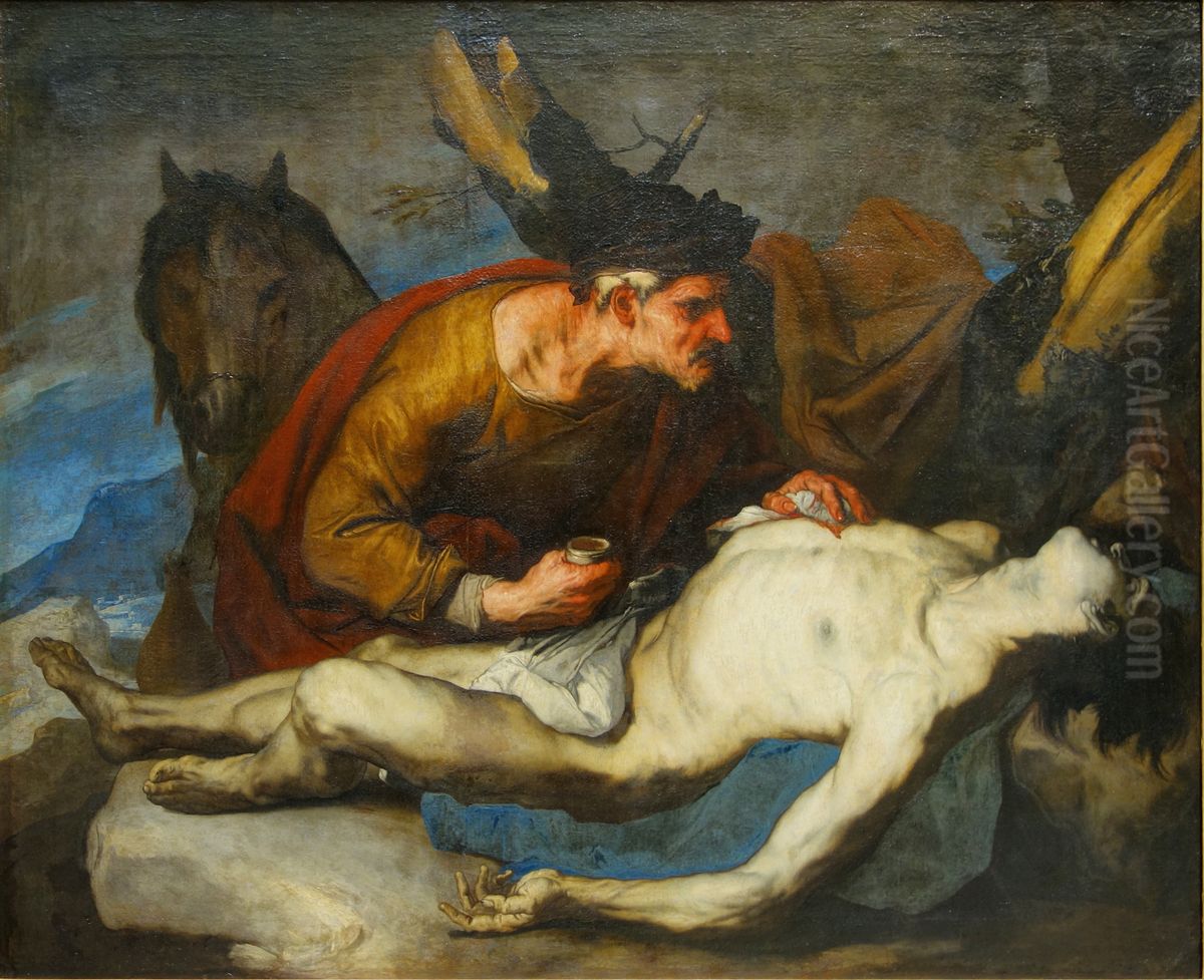Good Samaritan Oil Painting by Luca Giordano