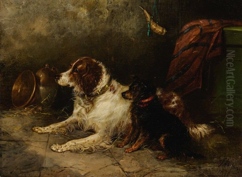 ATTENTIVE FRIENDS Oil Painting by unknown