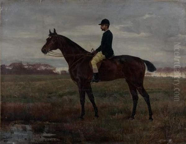 Cavalier Sur Sa Monture Oil Painting by Helene Buttner