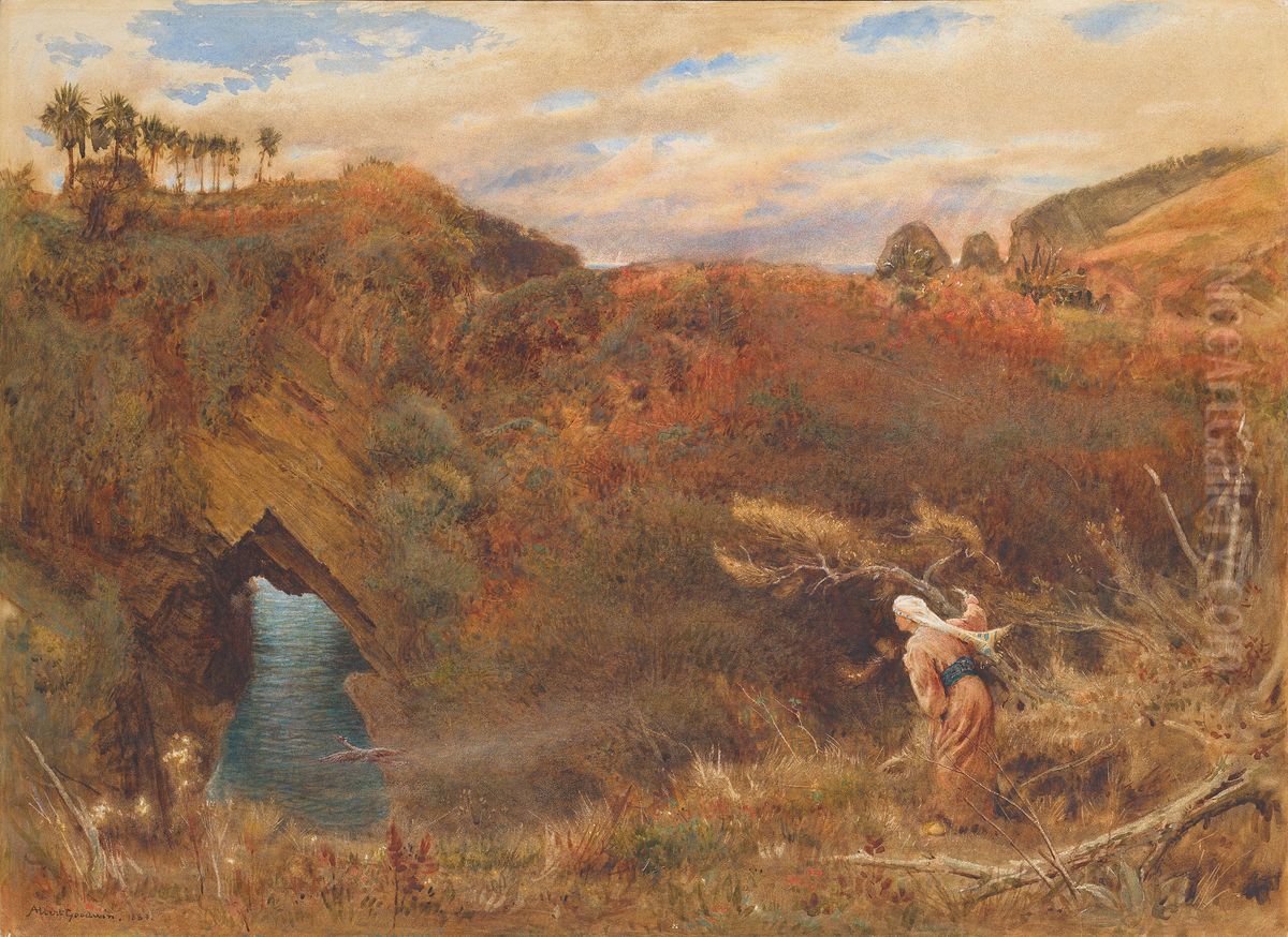 Prince Camaralzaman watching the robber of the Talisman Oil Painting by unknown