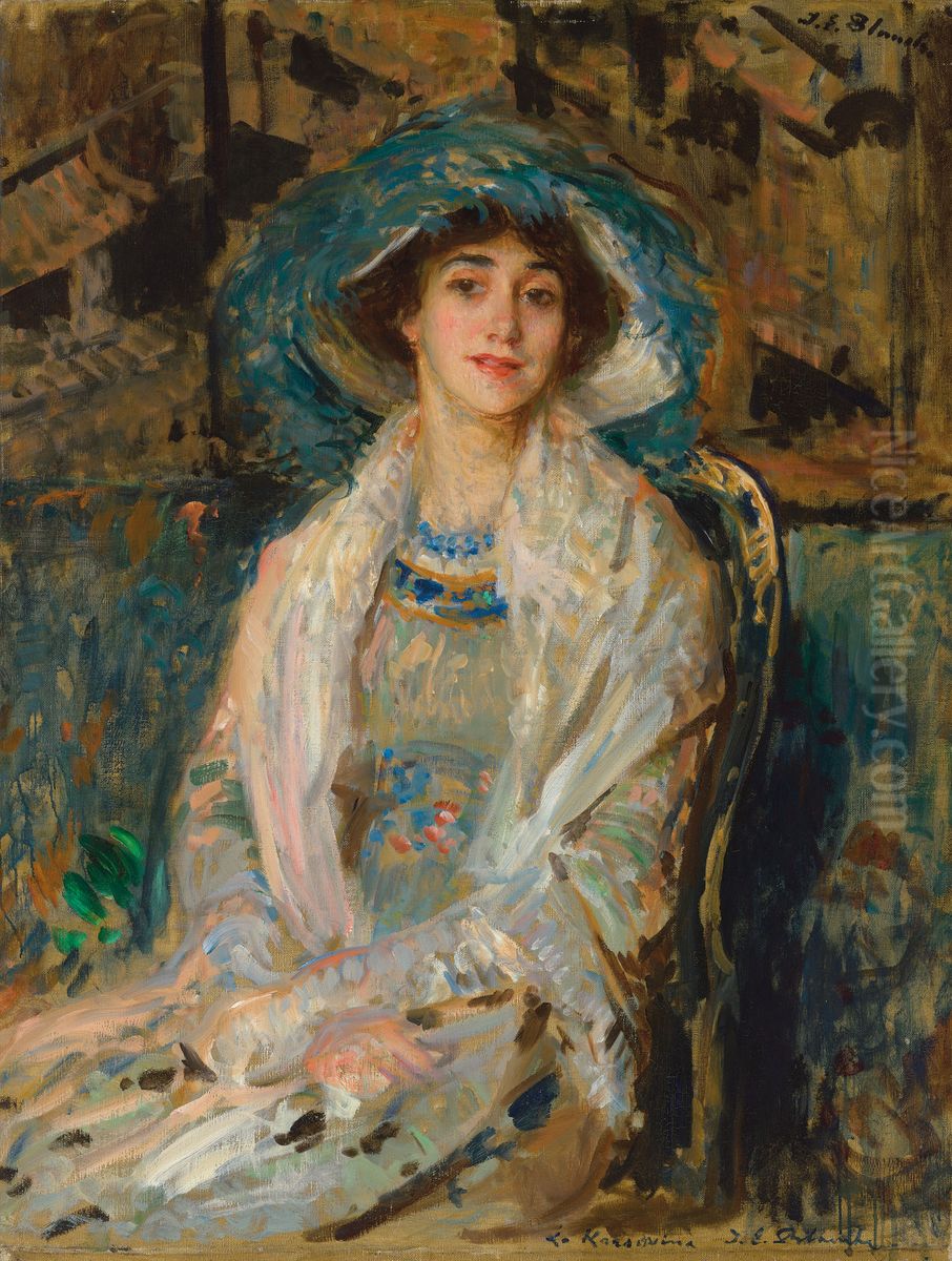 Tamara Karsavina, ballet dancer of the Ballets Russes Oil Painting by unknown