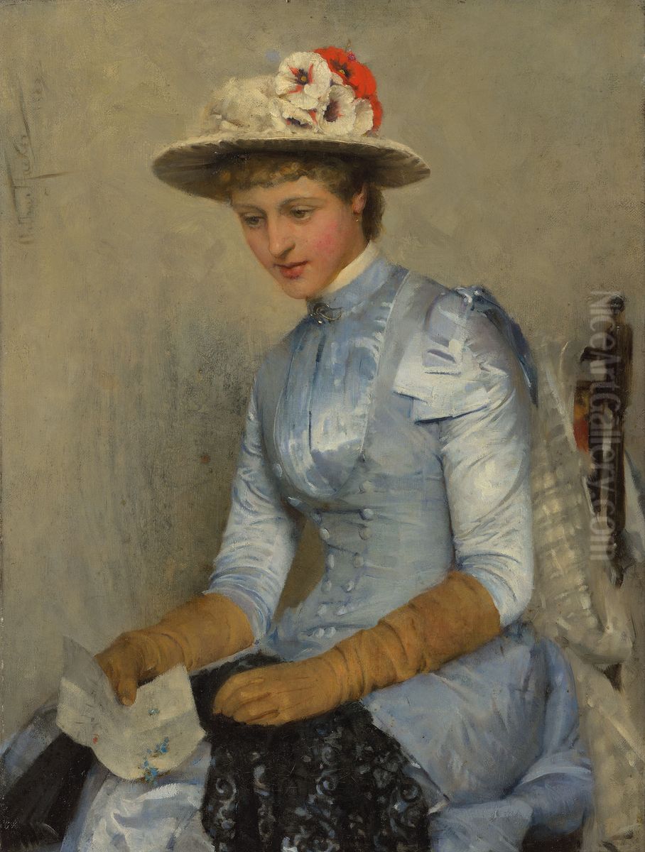 Forget-me-nots Oil Painting by unknown