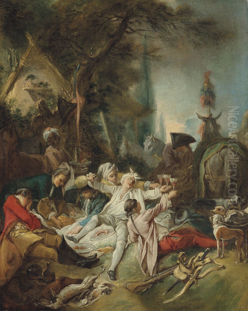 Rest from the hunt Oil Painting by Francois Boucher