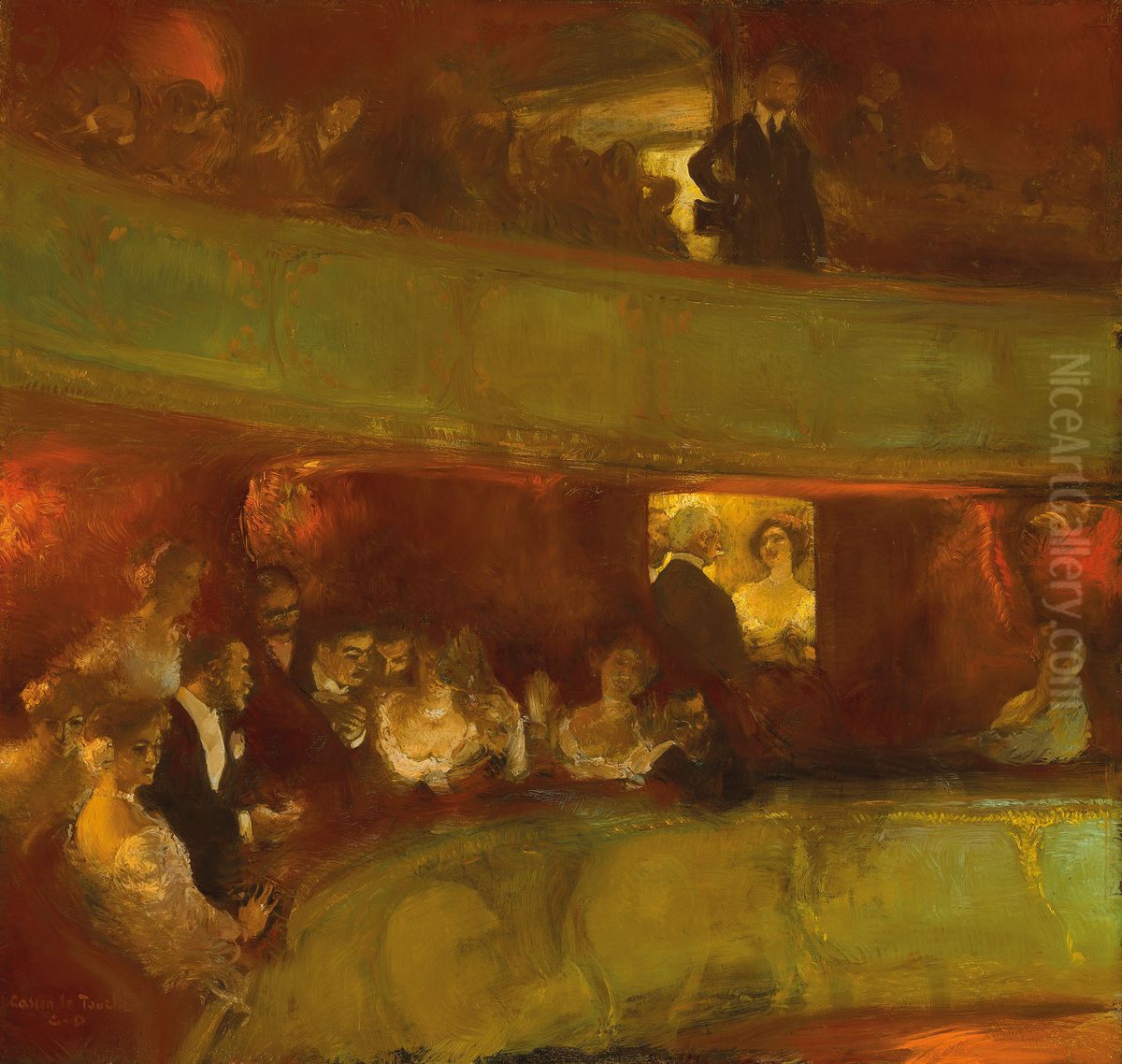 L'Entracte - souvenir d'Italie Oil Painting by Gaston La Touche